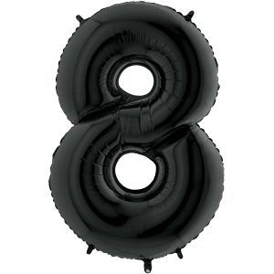 Grand Ballon Noir Black 66cm Chiffre 8 